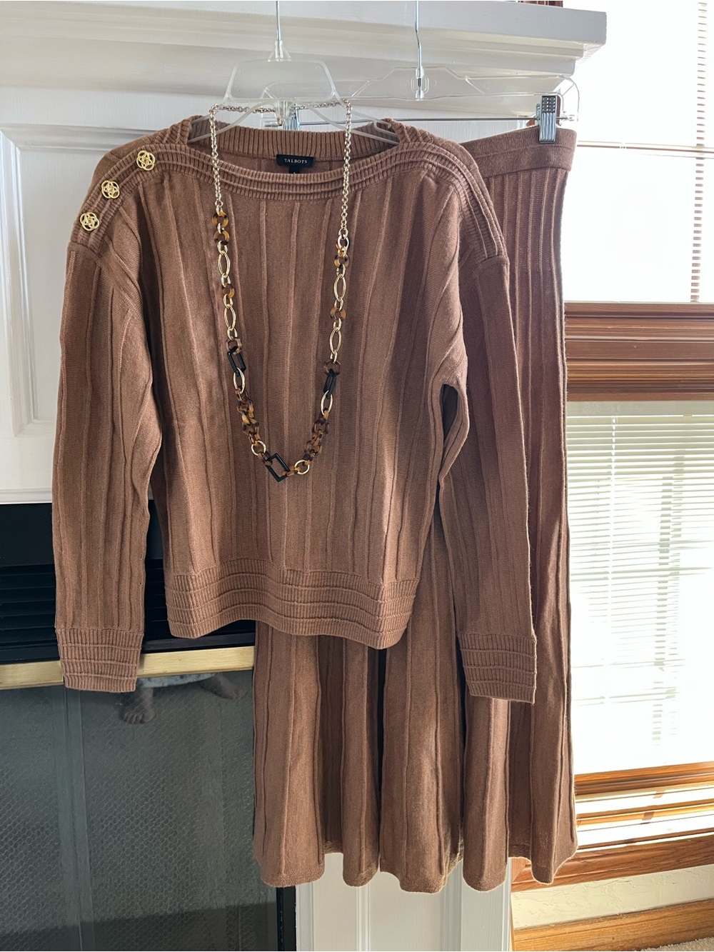 Talbots Brown Pleated Midi Skirt - Picture 9 of 16